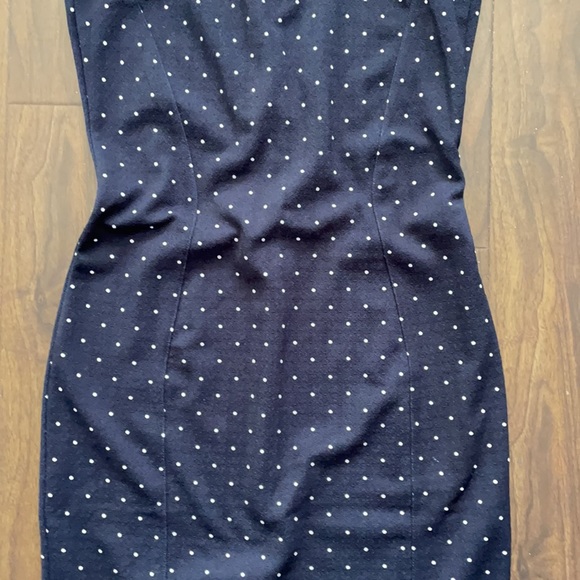 H&M Navy Polka Dot Textured Sleeveless Dress - Picture 7 of 16